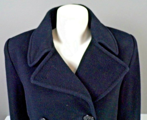 Botones náuticos para mujer Talbots forrados de lana doble pecho negro abrigo talla 8 - Imagen 3 de 12