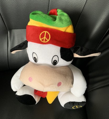 Large Plush ELU2 Ma Cow Peace Rasta Jamaican Cow Big Plush Collector / 30cm - Picture 8 of 10