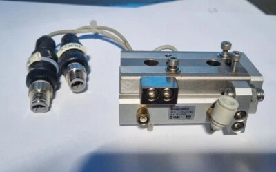 SMC MXQ12-30CS SLIDE CYLINDER W/ X2 D-M9BV AUTO SWITCHES (R4S3.3B5) - Photo 1/3