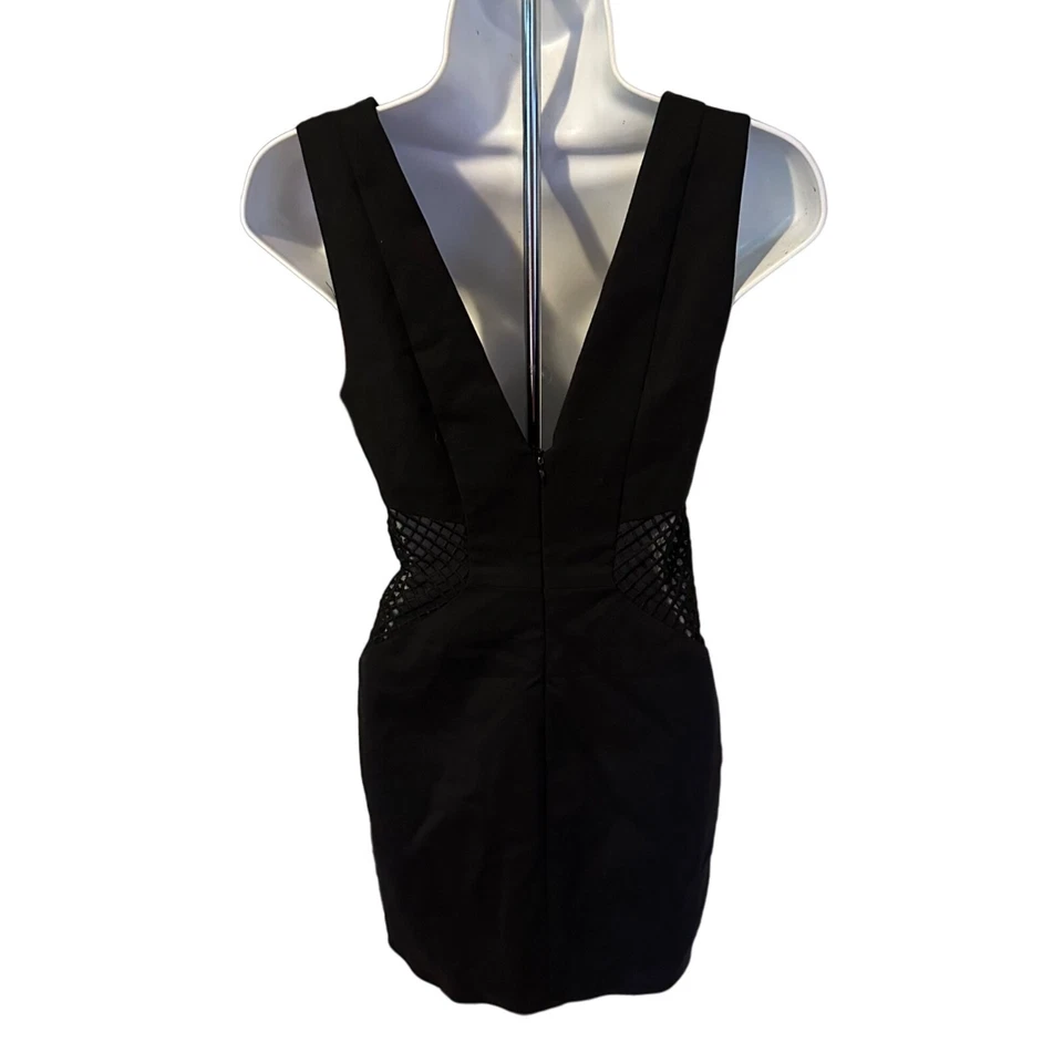 Vestido Tobi Azul Sin Mangas Profundo V Malla Panel Forrado Talla XS Foto 2 de 4