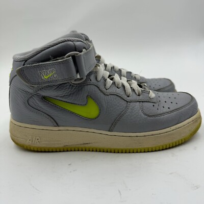 Nike Air Force 1 Mid 07 Jewel NYC Wolf Grey Volt 315123-070 Sneakers Shoe Mens 9