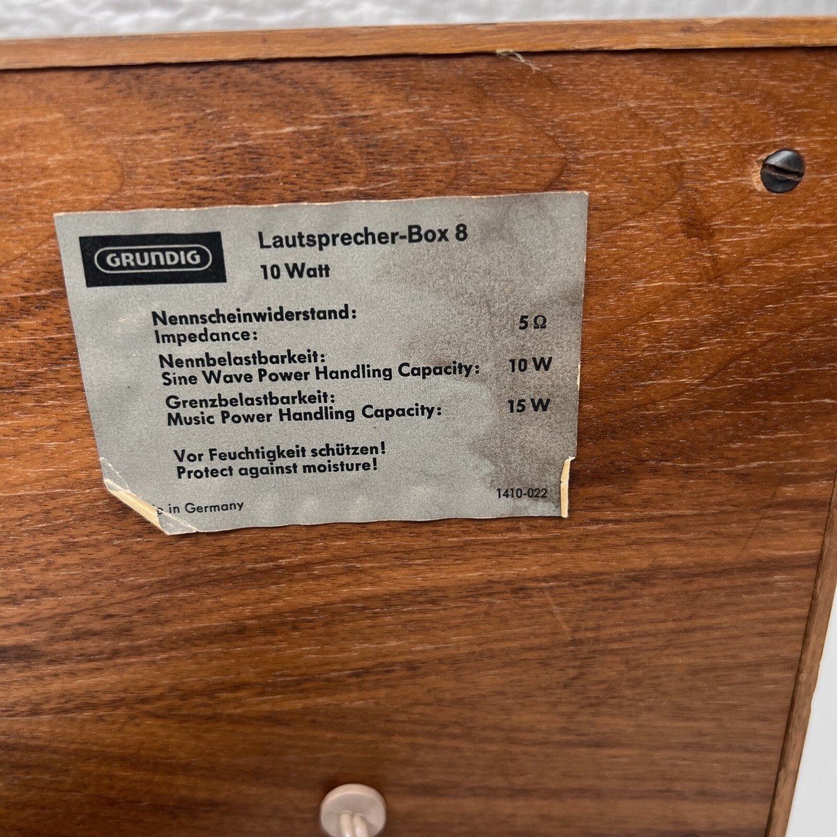 1960s Grundig Lautsprecher Box 8 Teak Wood Cube Loudspeaker