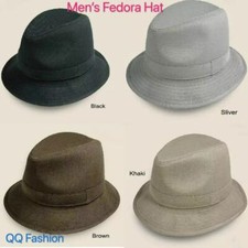New Men's Fedora Trilby Hat Color Khaki/Brown/Gray/Black Size M L XL LH-2