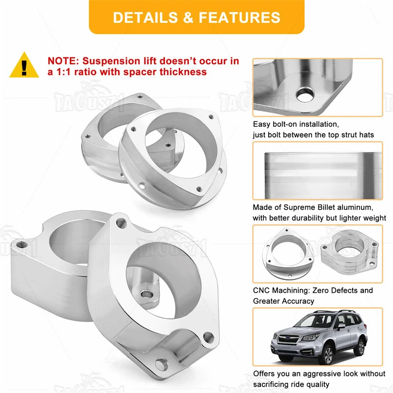 Espaciadores de elevación de aluminio de 3" para Subaru Outback & Legacy 2003-2004 2005 2006 07 08 09 Foto 3 de 4