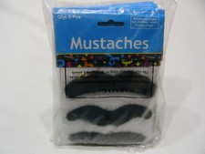 LOT OF 12 - 3 COUNT PACKAGES COSTUME NOVELTY MUSTACHES 12 X 3 36 MUSTACHES