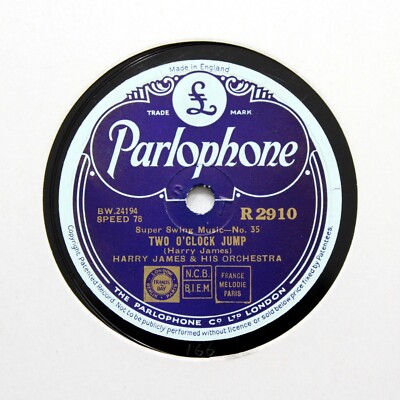 HARRY JAMES & HIS ORCHESTRA ''Two O' Clock Jump'' (E+) PARLOPHONE R-2910 [78 RPM]