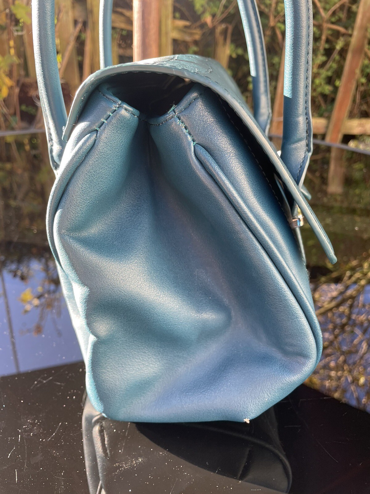 Fiorelli Bag Ladies Womens Teal Blue Satchel Crocodile Faux Leather