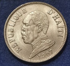 REPUBLIQUE D'HAITI - 1907, 20 Centimes, KM55, CHOICE BU. SPL/FDC Copper-nickel,