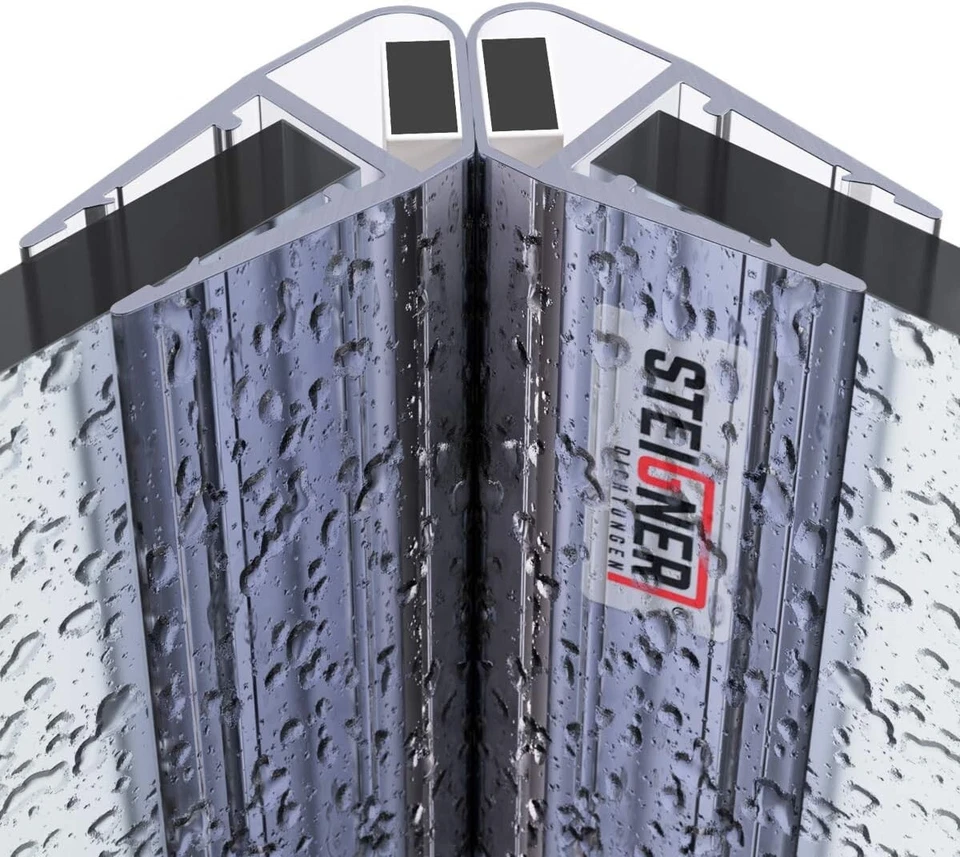 Juego de juntas de ducha magnéticas STEIGNER espesor de vidrio 6/7/8 mm, UKM04, 2 piezas