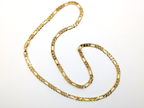 VTG JH Signed 23" Gold tone FIGARO Chain Necklace unisex men woman - Picture 4 of 5