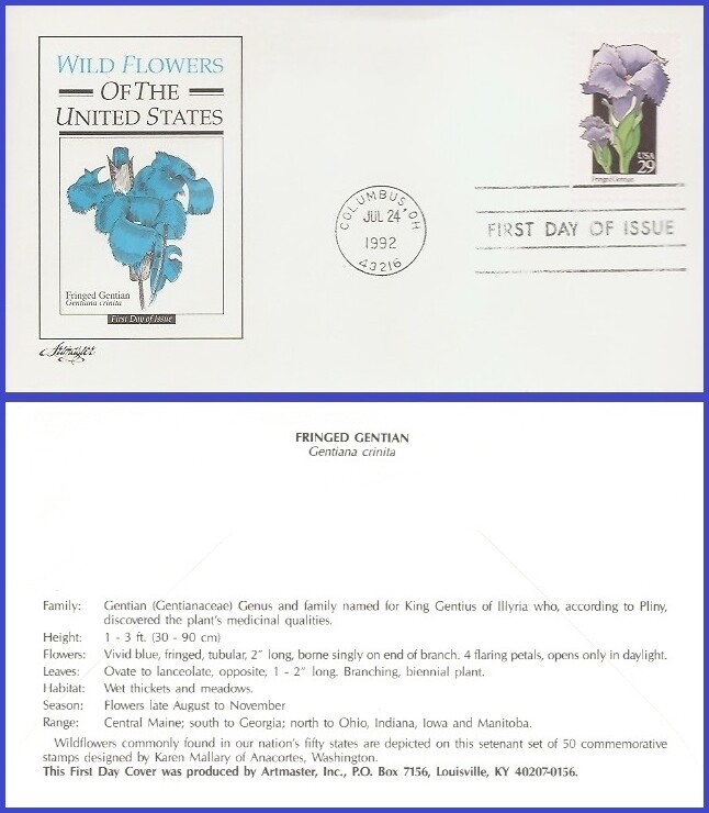 USA3 #2672 U/A ARTMASTER FDC Fringed Gentian Wildflower | eBay