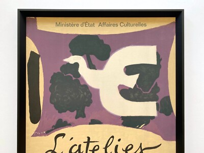 GEORGES BRAQUE RARE 1961 MOURLOT LITHOGRAPH PRINT FRAMED PARIS