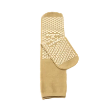 5 Pairs Double Sided Anti-Slipper Socks, Non Skid Hospital, X-Large Beige 2193 &