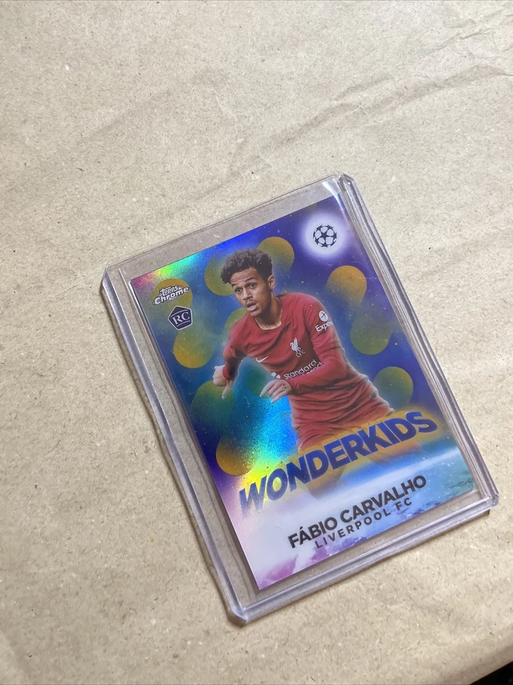 Fabio Carvalho 2022-23 Topps Chrome Wonderkids /50 GOLD WAVE RC LIVERPOOL FC - Image 3 of 3
