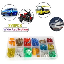 220Pc Car Blade Fuse Assortment Assorted Kit Blade Set Auto Truck Automotive ATM