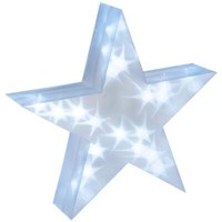 Pvc Stern 3D Hologramm Effekt 20 Led Weihnachtsstern 35 Cm Batterie Mit Timer