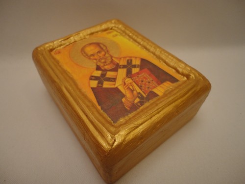 Icona arte greco ortodossa San Nicola Nicola Nicola - Foto 5 di 7
