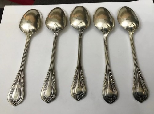 5 Harrison Brothers Howson 18.5cm Silver Plate Lily Dessert Spoons HB&H Cutlery - Picture 4 of 8