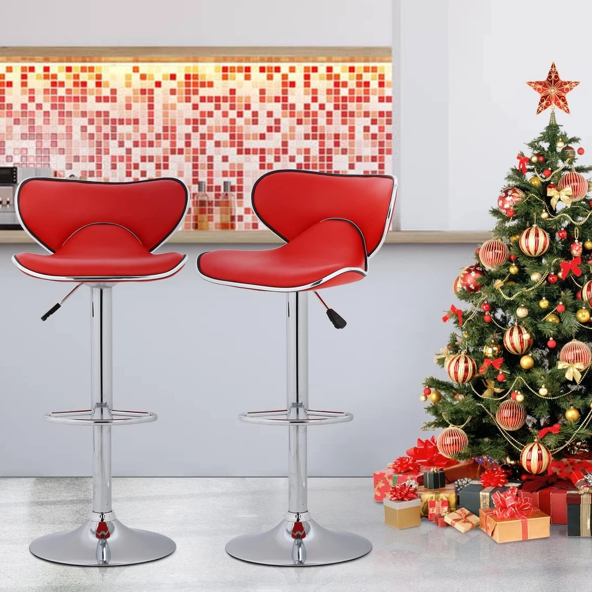 TTY Store Bar Stools Set of 2 Counter Height Adjustable Swivel