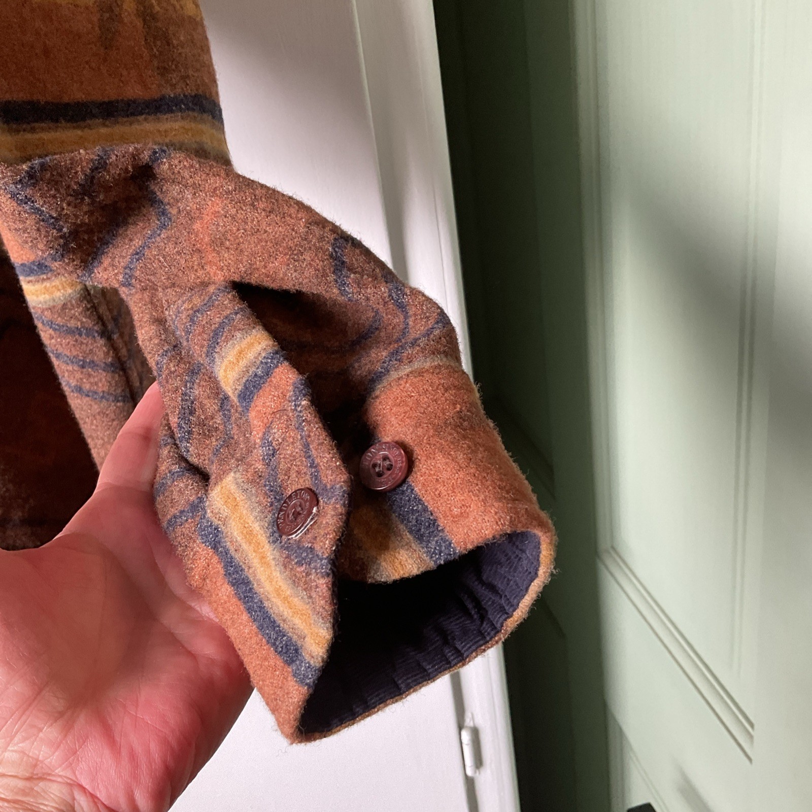 Pendleton Thomas Kay Pine top Patterned Wool Butt… - image 3