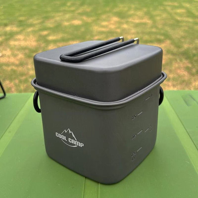 Camping Kochgeschirr Mess Kit Praktische Leichte Aluminium Legierung Grill Entha