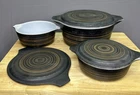 Vtg Pyrex Terra Casserole 1 Pt, 1.5 Pt, 2.5 Qt Matte Brown Ovenware 6 Pc READ