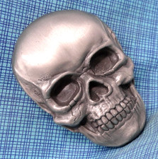 Human Skull Belt Buckle 3D Biker Goth Cowboy Cosplay Halloween Vtg 90s  .GMP938