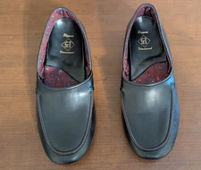 'Slippers International' Men's Ascot Style Slip-on's Sz 10 Black w/Rubber Sole