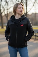 PUMA Boys Full Zip Hoodie Black Long Sleeve Size M