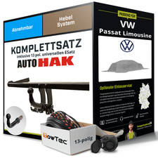 Für VW Passat Limousine B5 Typ 3B2 Anhängerkupplung abn +eSatz 13pol uni 96- NEU