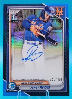 2024 Bowman Chrome - Prospect Autographs Jensy Rivas #CPA-JR Blue Refractor /150