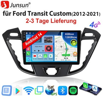 6+128G DAB+ Autoradio Android14 Für Ford Transit Custom 2013-2021 Carplay RDS AM