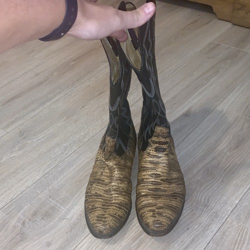 Panhandle Slim Desert Reptile Lizard Ranch Hand Rodeo Cowboy Boots 10 D USA - Picture 2 of 10