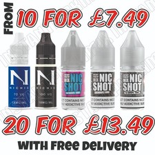 Nicotine Shots Nic Shots 10ml 18mg e liquid vape juice NicDrops drops 70% 100 VG