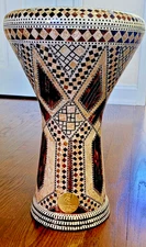 17'' Arabian King Gawharet El Fan Darbuka Doumbek Drum Mother of Pearl Egypt