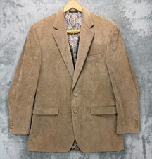 Ralph Ralph Lauren Mens Corduroy Blazer 42L Tan Paisley Lined Stretch
