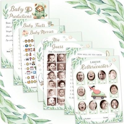 Babyparty Spiele (7 lustige Spiele für 12 Gäste), Baby Prognosen, Guess The