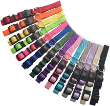 14 PCS Colorful Nylon Adjustable Breakaway Puppy ID Collars for Whelping Litter