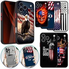 Phone Cover For Samsung S25 S26 A16 iPhone 17 Pro Flag Patriotic Drop-proof Case
