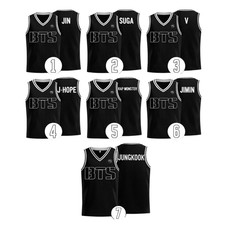 BTS BLACK TANK TOP BASKETBALL JERSEY FOR ARMY OUTFIT FOR ARIRANG CONCERT D05
