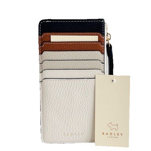Radley Tavistock Stripe Chalk Leather Card Coin Purse - New With Tags - RRP £49 - Picture 2 of 5