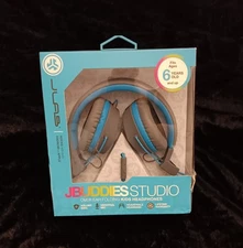 JLab JBuddies Studio Wired Over-the-Ear Folding Kids Headphones Gray/Blue Safe
