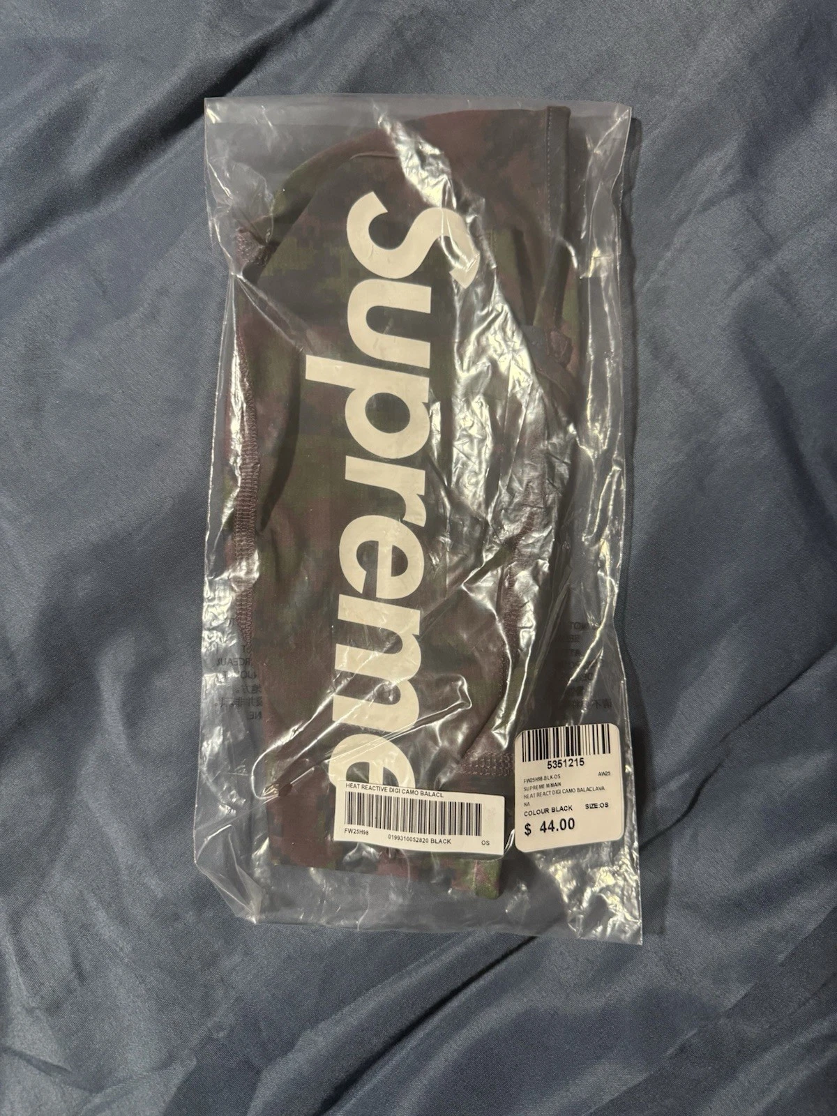 Supreme Heat Reactive Digi Camo Balaclava Black FW25