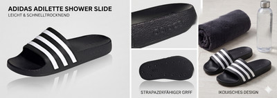 adidas unisex adilette aqua slides - Cloud White Core Black - Größe 43