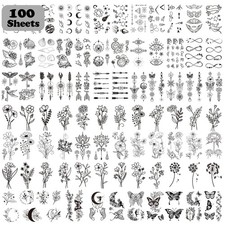 Cerlaza 100 Sheets Temporary Tattoos for Women Adult, 420 Mixed Styles Tiny B...