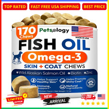 Fish Oil Omega-3 Dog Soft Chews 170 Skin Coat Supplement Shine Health