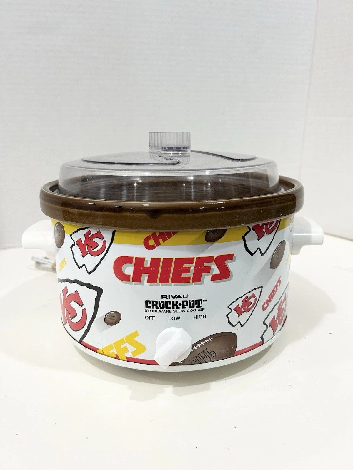 Rival Crock Pot Kansas City Chiefs WORKS! NFL Football MODEL 3104 4 QT