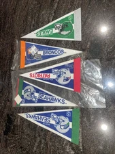 Eagles Patriots Redskins 4”x9” Vintage MINI PENNANT NFL 1989 Cereal Giveaway New