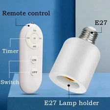 Wireless Remote Control Light Lamp E27 Screw Bulb Base Holder Cap Socket Switch