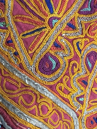 Antique Katawaz Afghan Ceremonial Pistol Holder Embroidered Silk Beaded - Picture 7 of 11